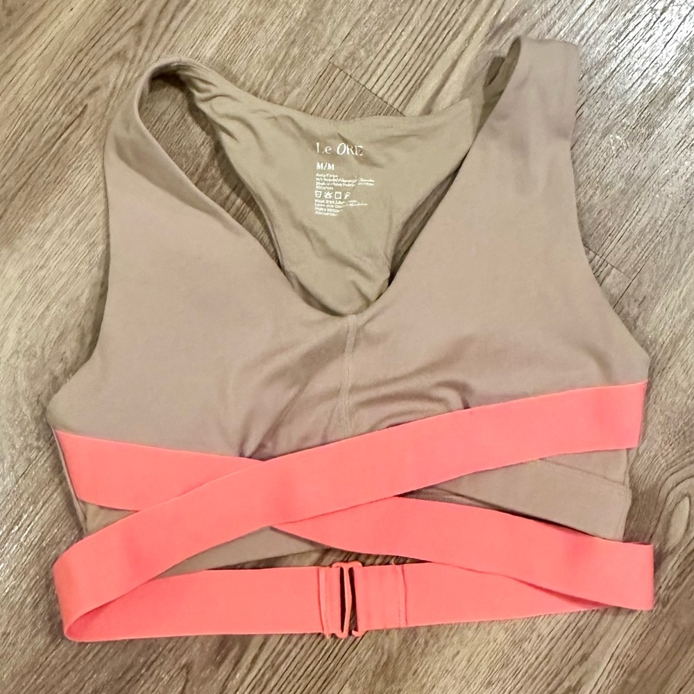 Le Ore Corso Crossover Bra - Almond/Glow - M